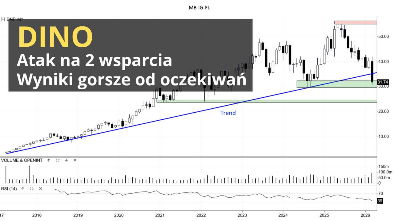 Piątkowe załamanie na Dino po wynikach